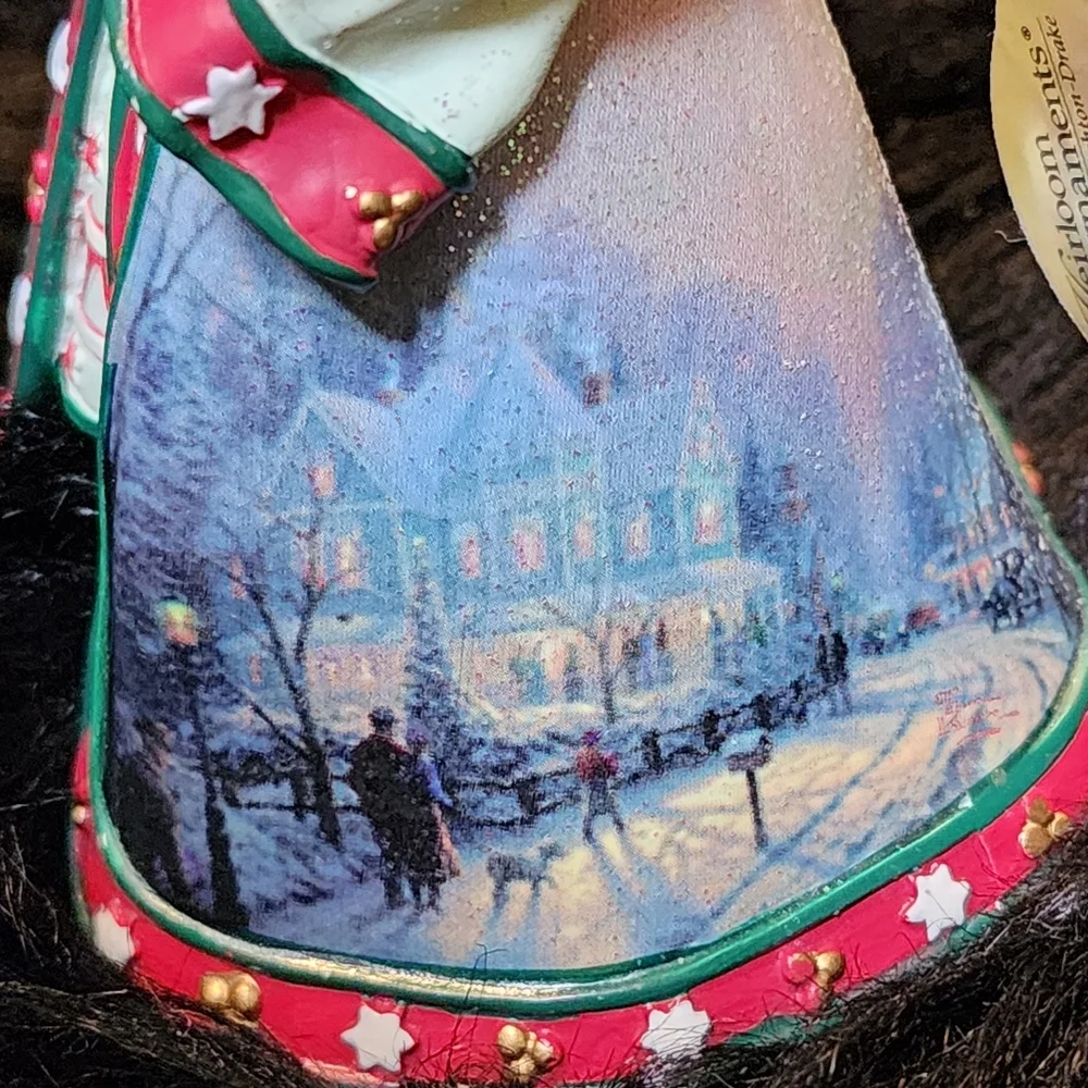 Set of 2 Thomas Kinkade Old World Santa Ornaments by Heirloom Ornaments